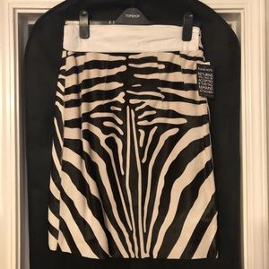 Topshop Printed Pony Hair Skirt